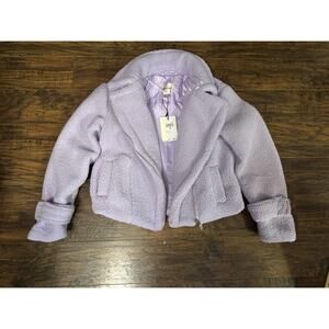 NWT Industry Repablic Closing Women’s Purple Moto Jacket Faux Fur XS